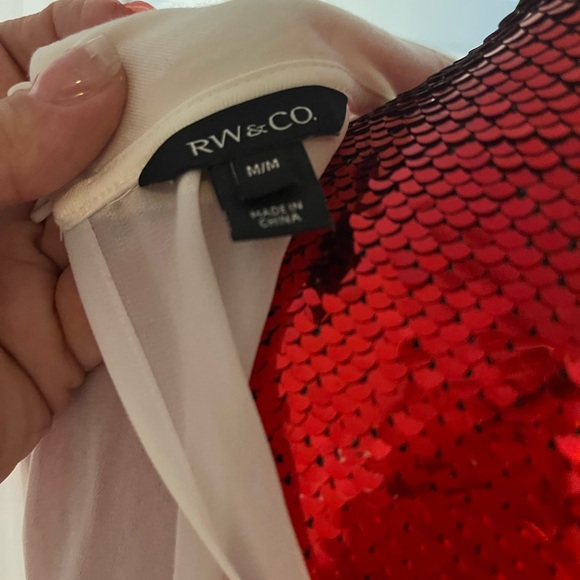 White sheer and tshirt material top - Picture 4 of 4